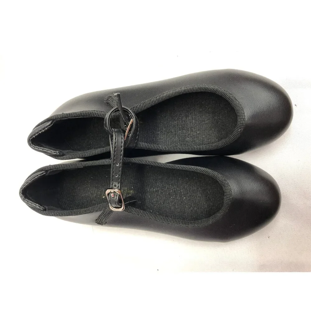 Pre-Owned Dance Tap Shoes DanzNMotion 711 Child 11M Black Mary Jane Buckle